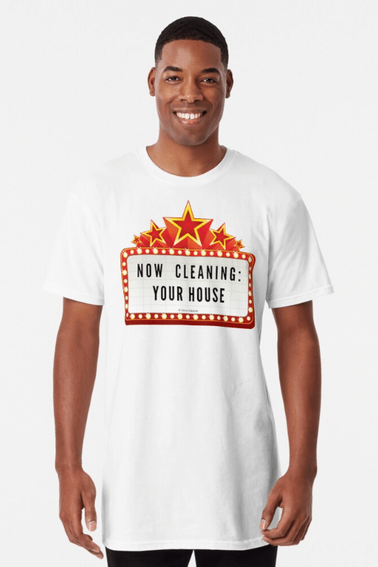 Now Cleaning Your House Savvy Cleaner Funny Cleaning Shirts Long Tee