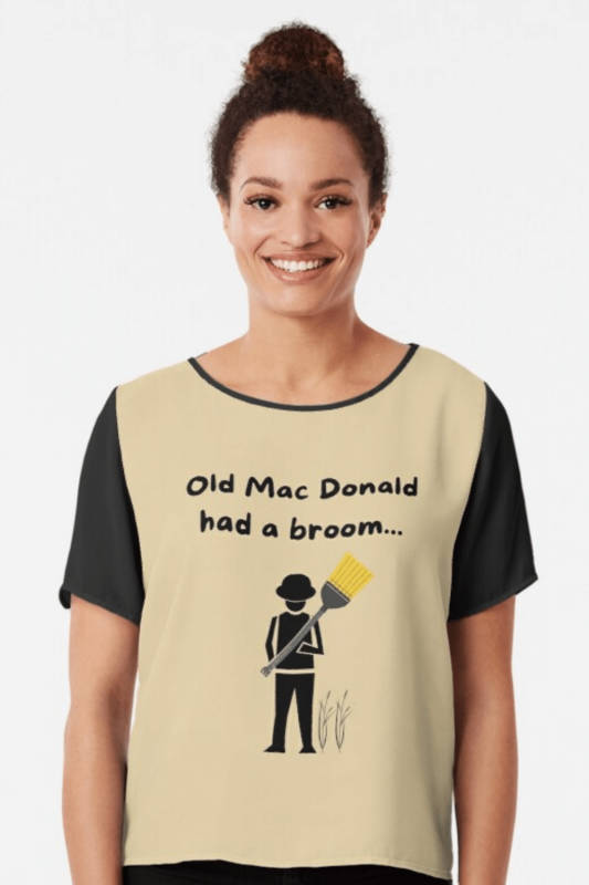 Old Mad Donald Savvy Cleaner Funny Cleaning Shirts Chiffon Top
