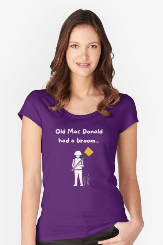 Old Mad Donald Savvy Cleaner Funny Cleaning Shirts Fitted Scoop T-Shirt