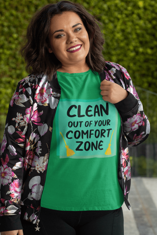 Out Of Your Comfort Zone Savvy Cleaner Funny Cleaning Shirts Women's Boyfriend T-Shirt