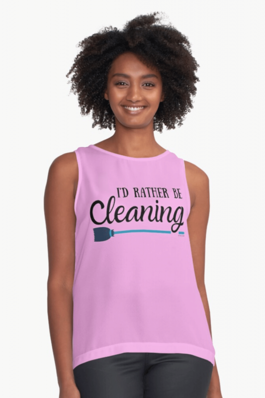 Rather Be Cleaning Savvy Cleaner Funny Cleaning Shirts Sleeveless Top