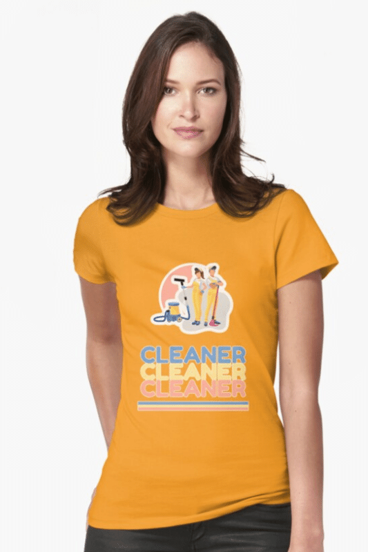 Retro Cleaner Savvy Cleaner Funny Cleaning Shirts Fitted Tee