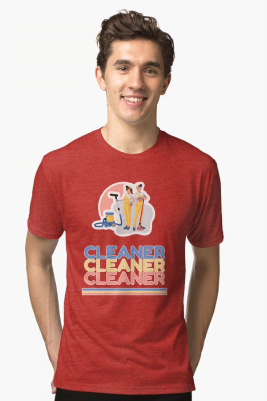 Retro Cleaner Savvy Cleaner Funny Cleaning Shirts Triblend Tee