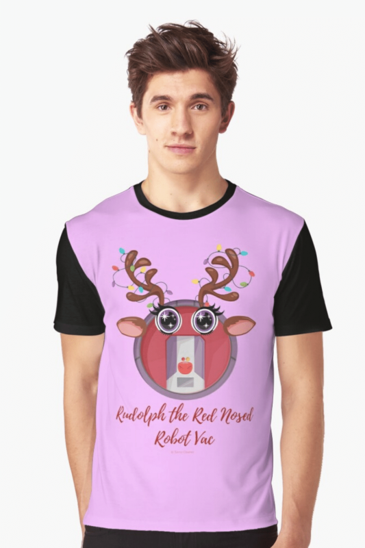 Rudolph the Red Nosed Robot Vac Savvy Cleaner Funny Cleaning Shirts Graphic Tee