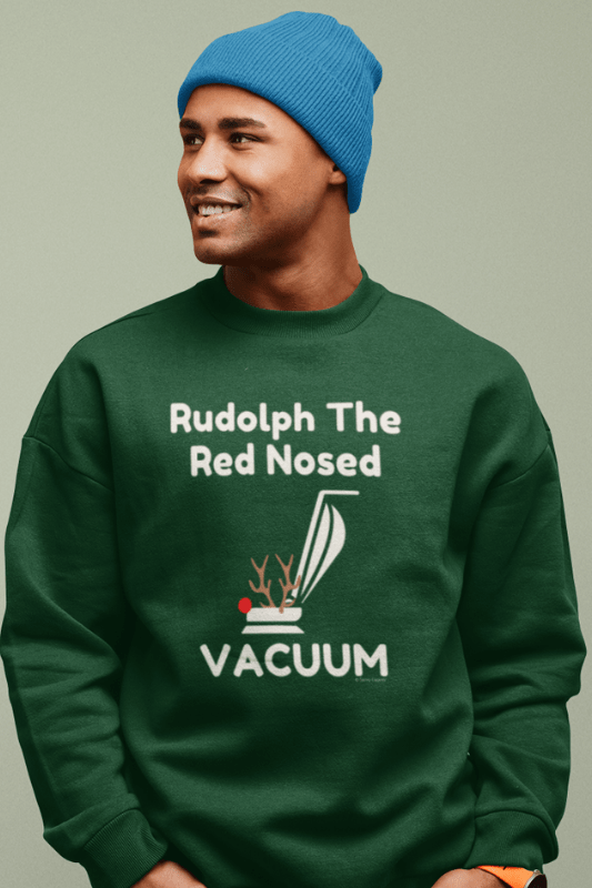 Rudolph the Red Nosed Vacuum, Savvy Cleaner Funny Cleaning Shirts, Classic Crewneck Sweatshirt