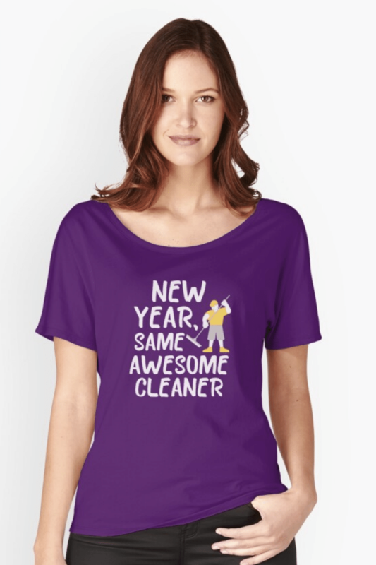 Same Awesome Cleaner Savvy Cleaner Funny Cleaning Shirts Fitted Scoop T-Shirt