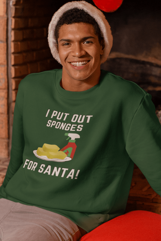 Sponges for Santa, Savvy Cleaner Funny Cleaning Shirts, Classic Crewneck Sweatshirt