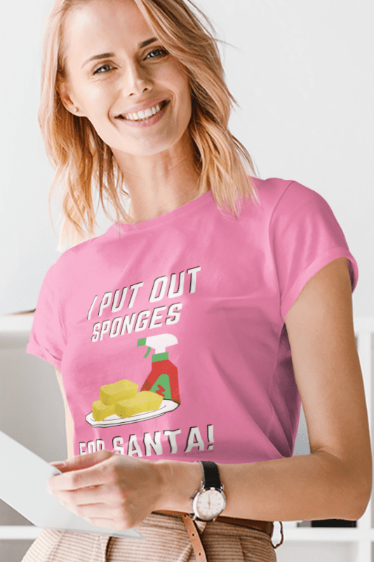 Sponges for Santa, Savvy Cleaner Funny Cleaning Shirts, Women's Comfort T-Shirt