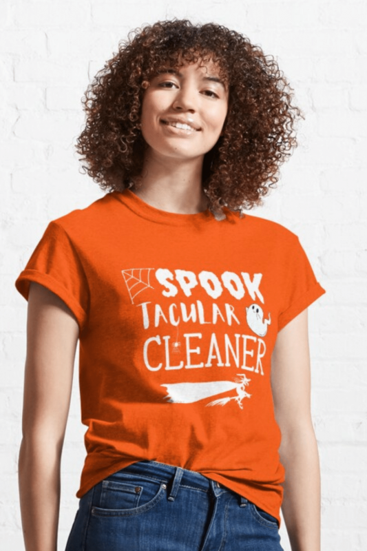 Spooktacular Cleaner Savvy Cleaner Funny Cleaning Shirts Classic Tee