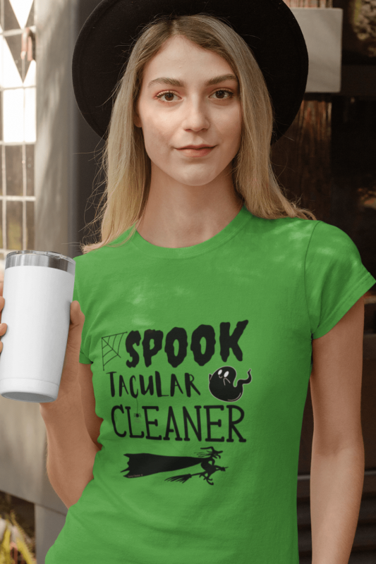 Spooktacular Cleaner Savvy Cleaner Funny Cleaning Shirts Women's Standard Tee