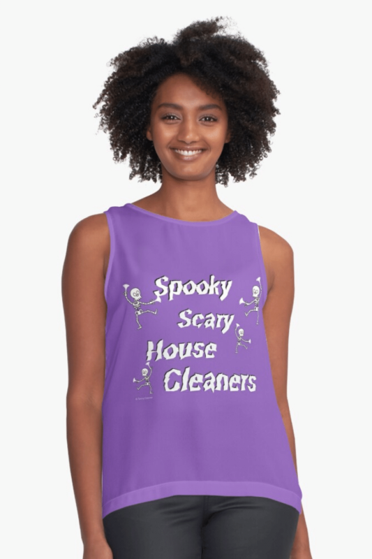 Spooky House Cleaners Savvy Cleaner Funny Cleaning Shirts Sleeveless Top