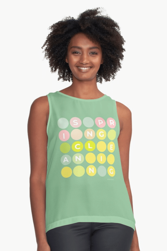 Spring Cleaning Savvy Cleaner Funny Cleaning Shirts Sleeveless Top