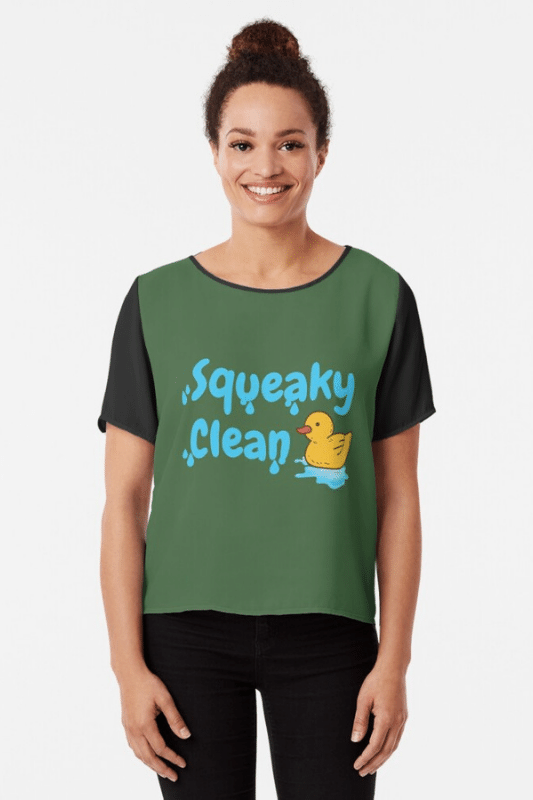 Squeaky Clean Savvy Cleaner Funny Cleaning Shirts Chiffon Tee