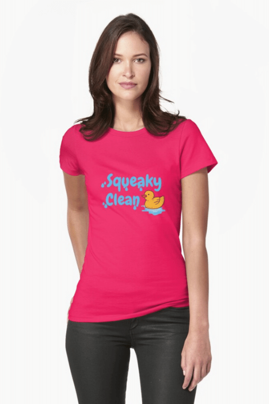 Squeaky Clean Savvy Cleaner Funny Cleaning Shirts Fitted Tee