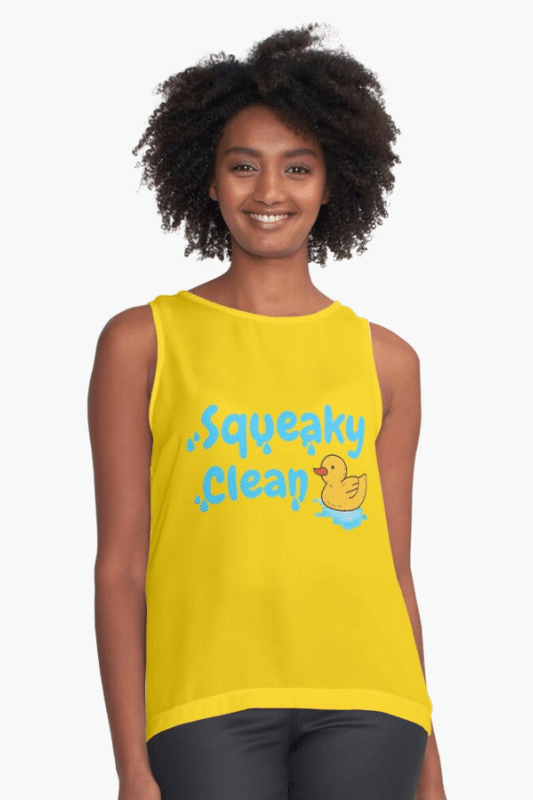 Squeaky Clean Savvy Cleaner Funny Cleaning Shirts Sleeveless Tee