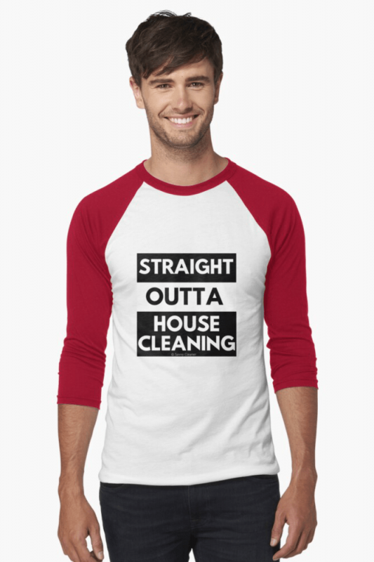 Straight Outta House Cleaning, Savvy Cleaner Funny Cleaning Shirts, Baseball Shirt