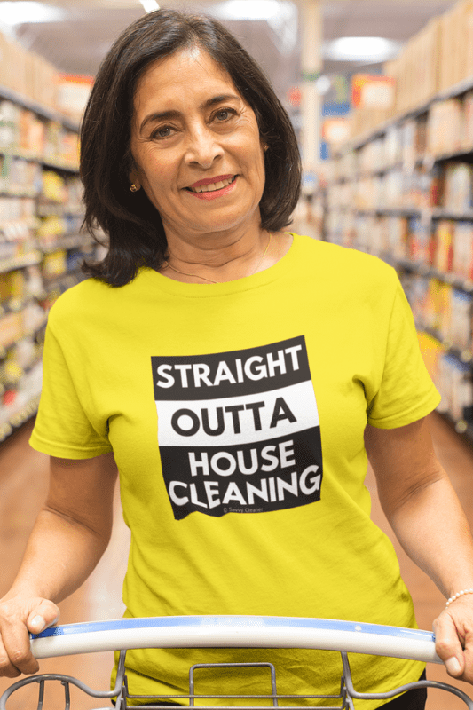 Straight Outta House Cleaning, Savvy Cleaner Funny Cleaning Shirts, Womens Classic T-Shirt