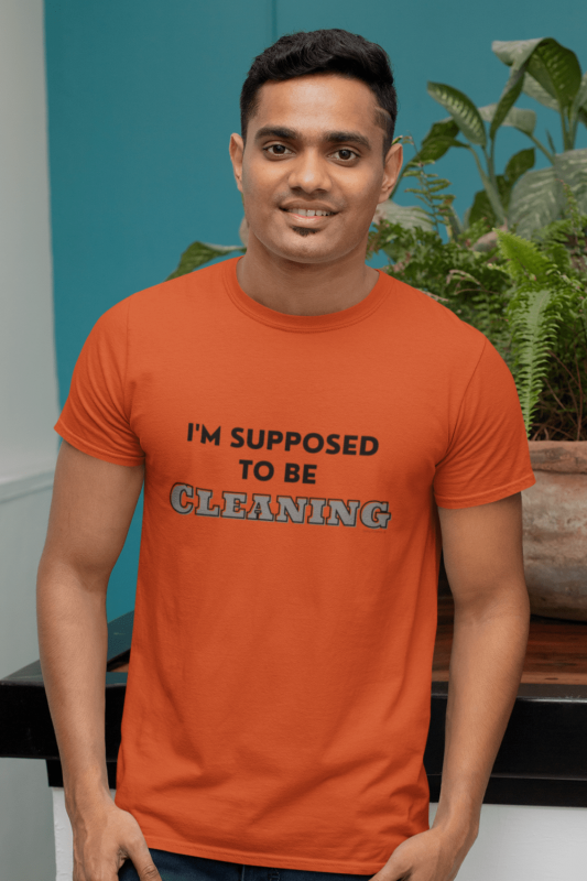 Supposed to Be Cleaning Savvy Cleaner Funny Cleaning Shirts Men's Standard T-Shirt