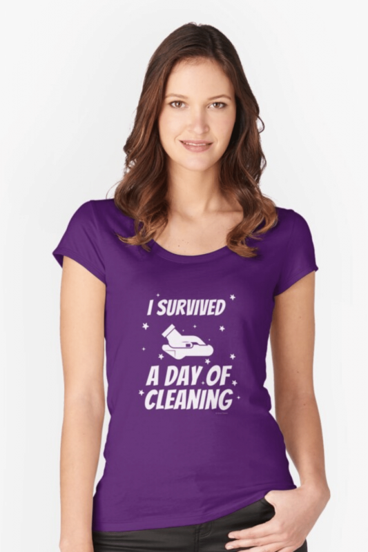 Survived A Day Of Cleaning Savvy Cleaner Funny Cleaning Shirts Relaxed Fit T-Shirt