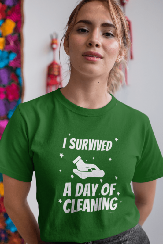 Survived a Day of Cleaning Savvy Cleaner Funny Cleaning Shirts Women's Classic T-Shirt