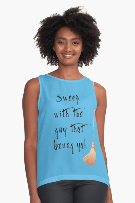 Sweep With The Guy Savvy Cleaner Funny Cleaning Shirts Sleeveless Top
