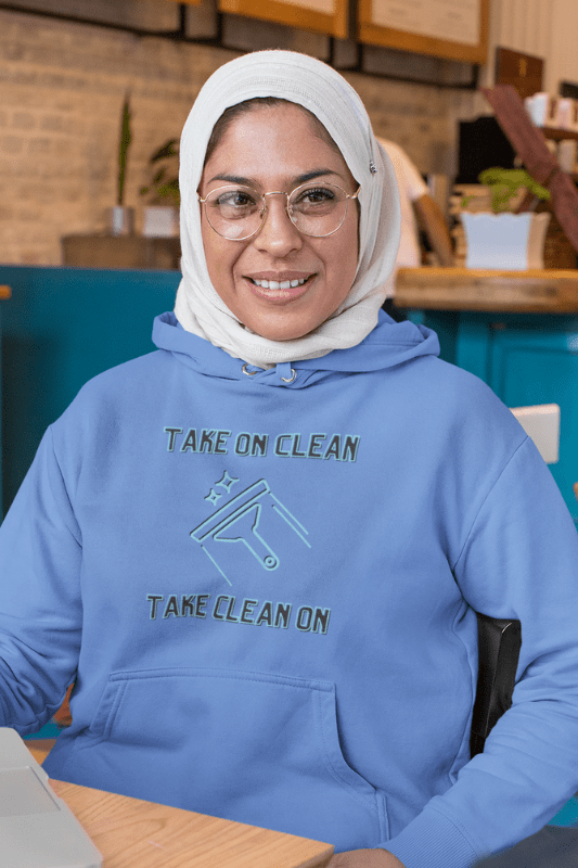 Take On Clean Savvy Cleaner Funny Cleaning Shirts Classic Pullover Hoodie