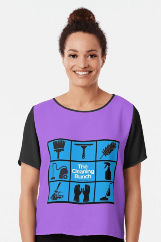 The Cleaning Bunch Savvy Cleaner Funny Cleaning Shirts Chiffon Top
