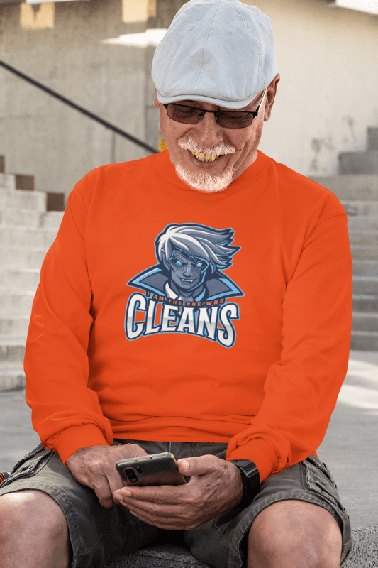The One Who Cleans, Savvy Cleaner Funny Cleaning Shirts, Classic Long Sleeve T-Shirt