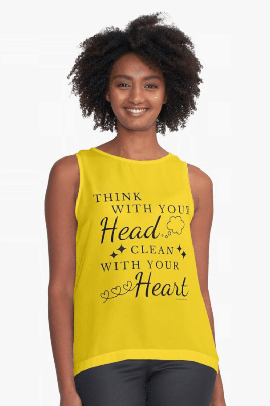 Think With Your Head Savvy Cleaner Funny Cleaning Shirts Sleeveless Top