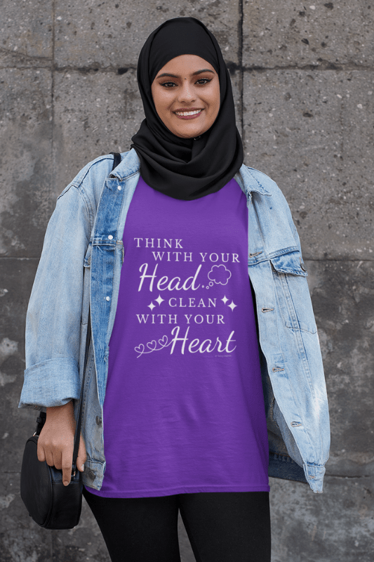 Think With Your Head Savvy Cleaner Funny Cleaning Shirts Women's Boyfriend T-Shirt
