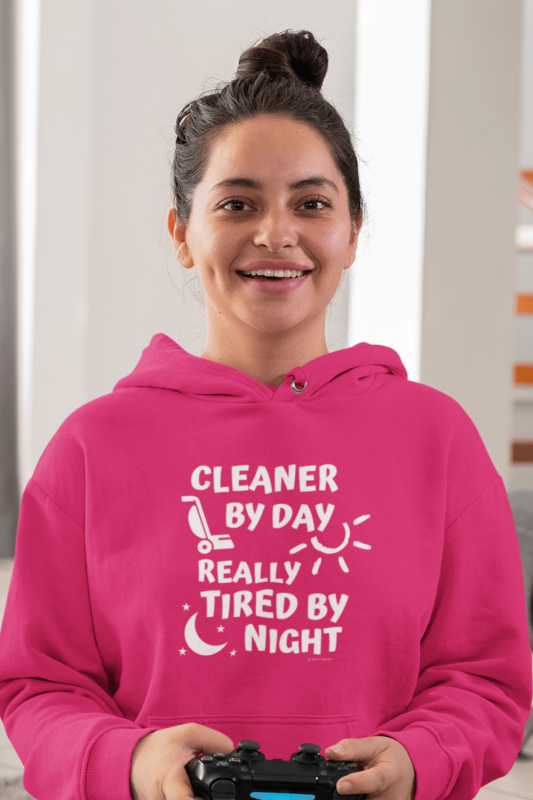 Tired by Night Savvy Cleaner Funny Cleaning Shirts Classic Pullover Hoodie