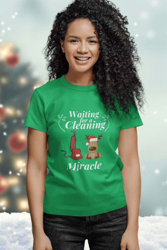 Waiting for a Cleaning Miracle Savvy Cleaner Funny Cleaning Shirts Women's Boyfriend T-Shirt