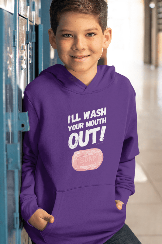 Wash Your Mouth Out Savvy Cleaner Funny Cleaning Shirt Kids Classic Pullover Hoodie