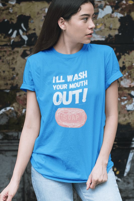 Wash Your Mouth Out Savvy Cleaner Funny Cleaning Shirt Women's Boyfriend T-Shirt