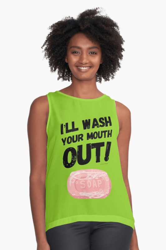 Wash Your Mouth Out Savvy Cleaner Funny Cleaning Shirts Sleeveless Top