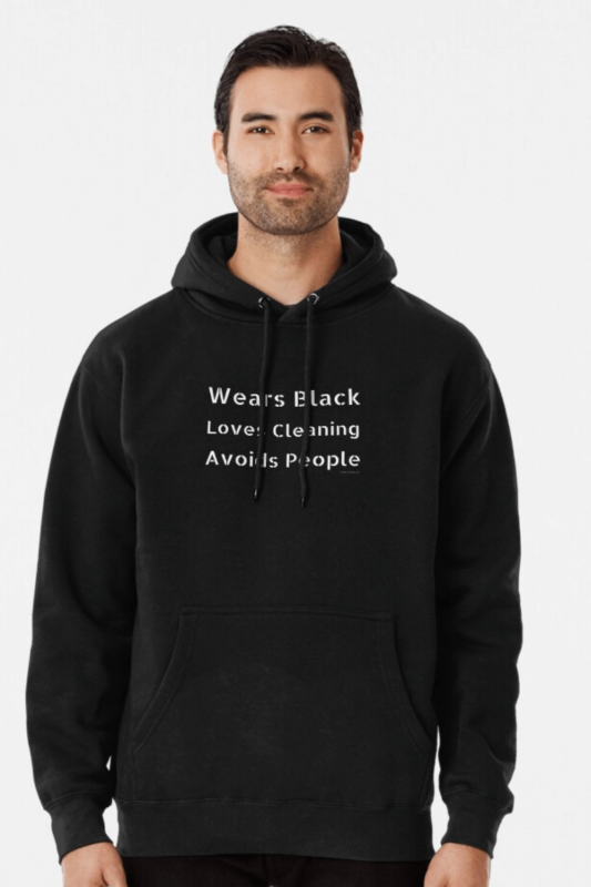 Wears Black Loves Cleaning Savvy Cleaner Funny Cleaning Shirts Pullover Hoodie