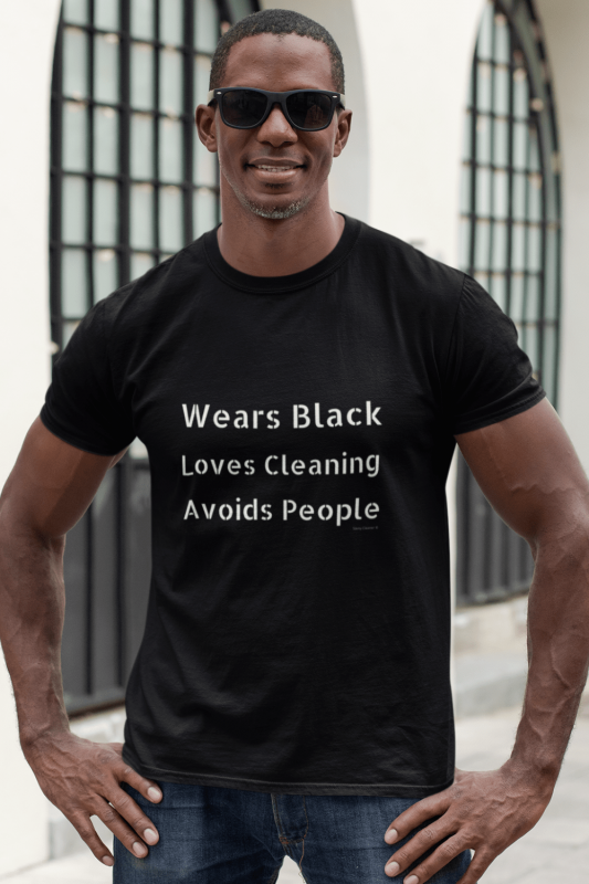 Wears Black Loves Cleaning Savvy Cleaner Funny Cleaning Shirts Standard T-Shirt