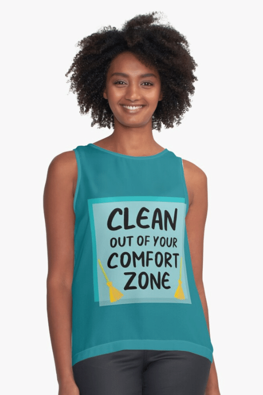 Your Comfort Zone Savvy Cleaner Funny Cleaning Shirts Relaxed Fit Tee Sleeveless Top